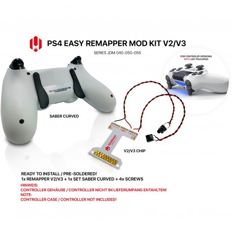 Easy Remapper V2 V3 | Pro | Slim | Saber Curved | JDM 040 - 055 | for PS4 Controller